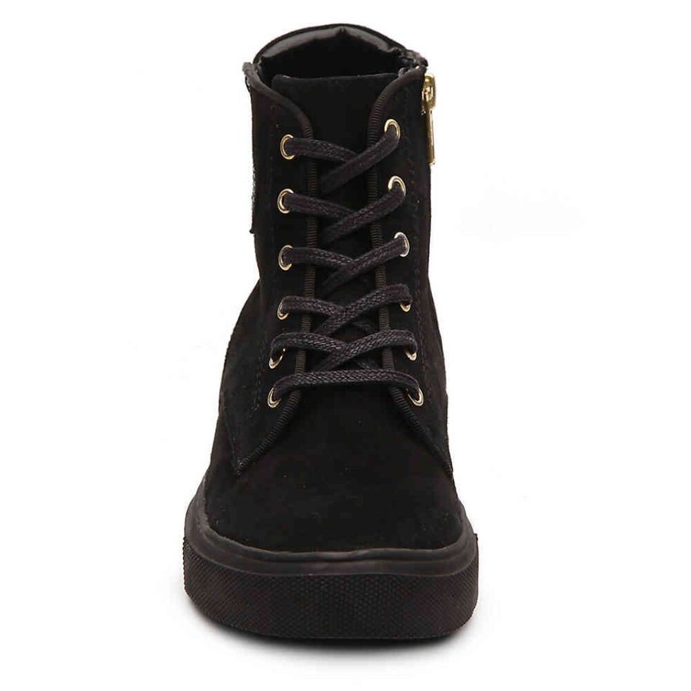 Beverly Feldman NEW Designer Sneakers High-Top Rhinestones Black Suede Women's - Picture 2 of 16